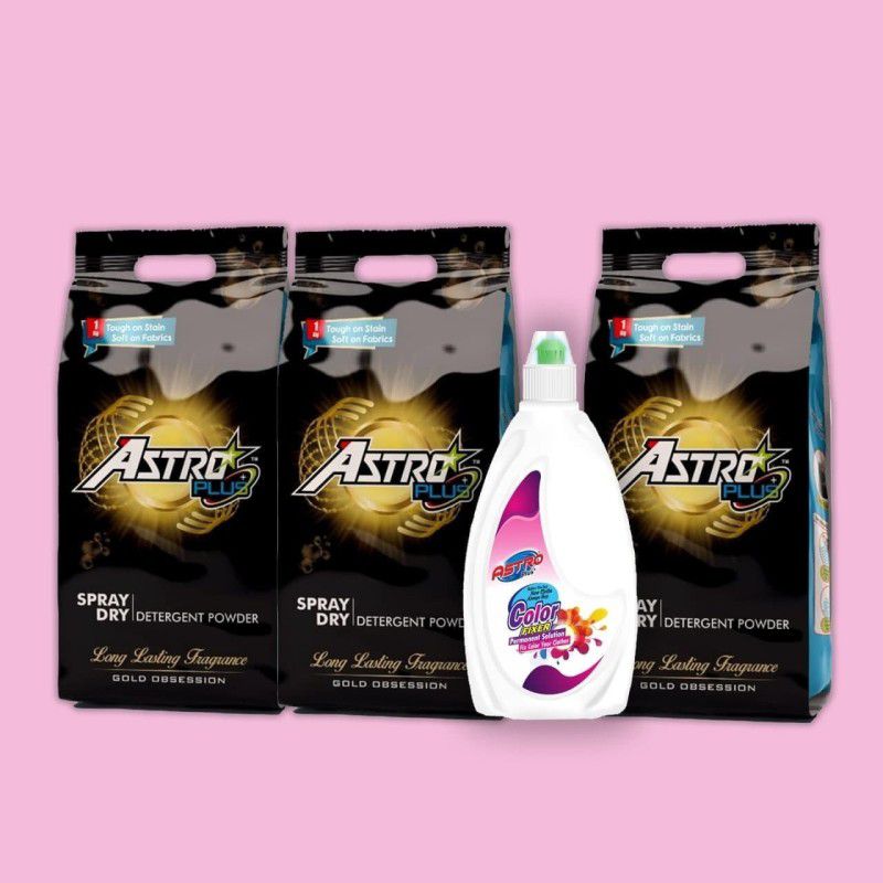 Astro Plus+ ASTRO PLUS Detergent Powder Top & Front Load Specially Designed For Tough Stain Removal 3KG Fabric Color Fixer,This Product WorksBest Silk,Cotton,Georgette Fabric Etc.500ml Detergent Powder 3.5 kg  (Flower)