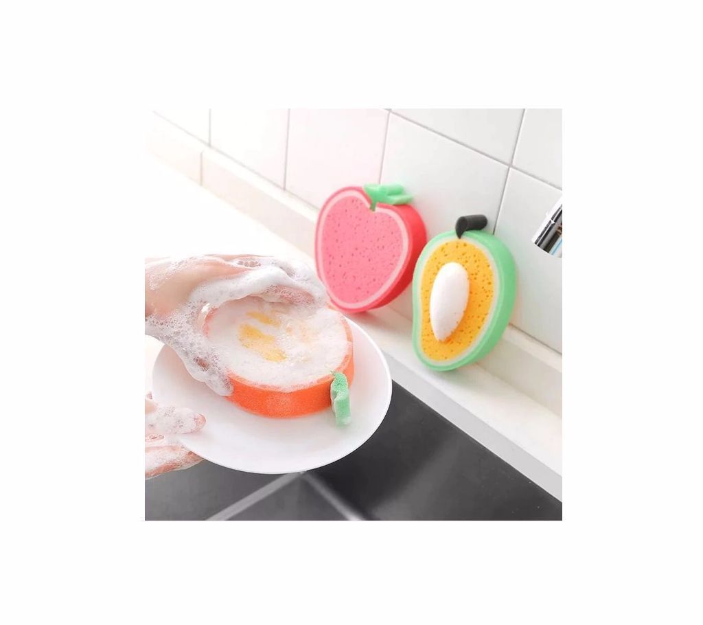 1 Pcs Magic 3D fruit strong Sponge Dish Bowl  Cleaning Tool  