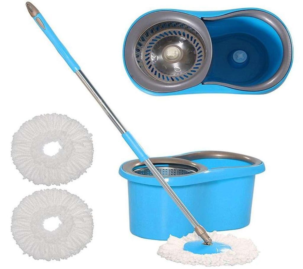 Stainless Steel Magic Spin Mop 360 Rotate (2 Mop Head)