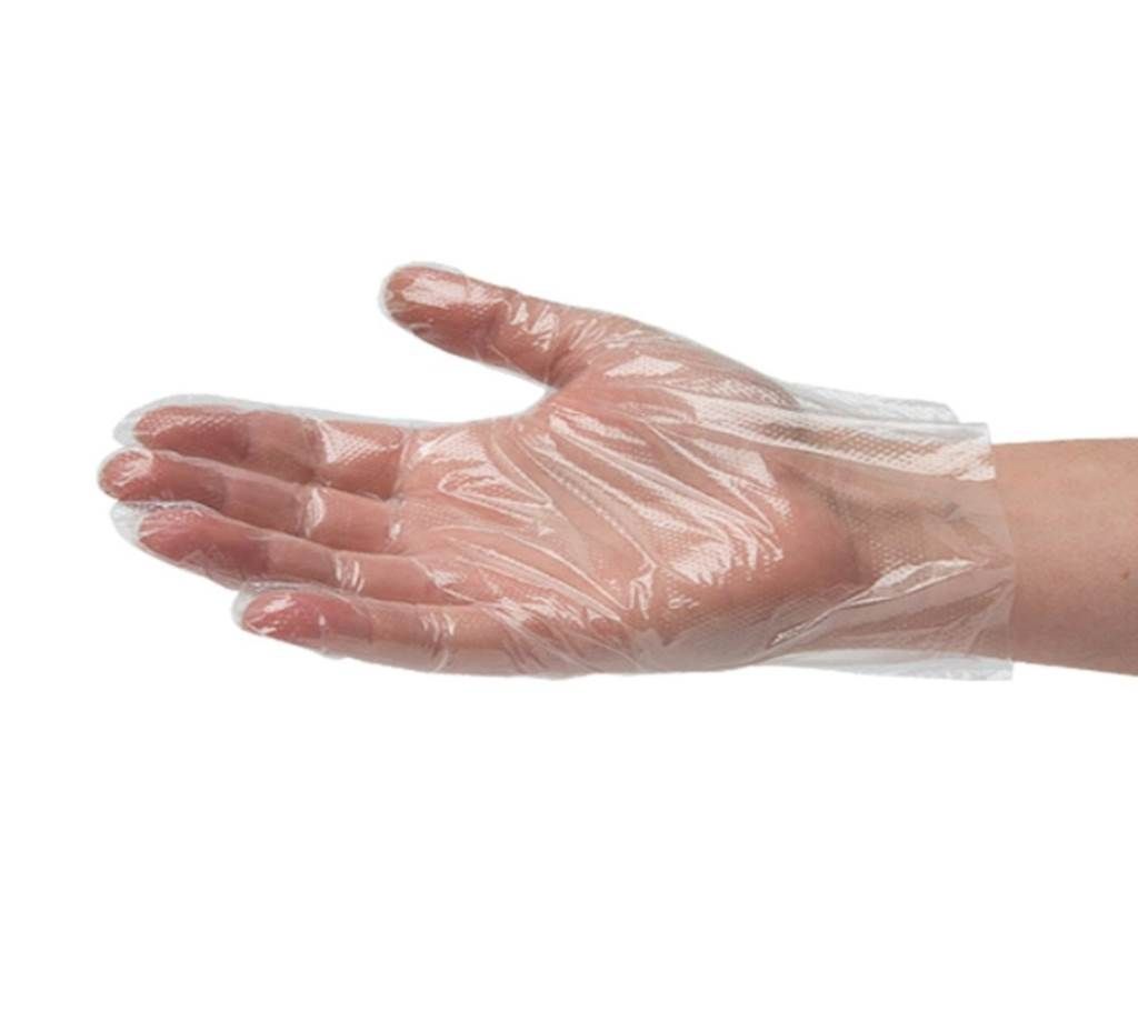Powder Free Polyethylene Gloves, Embossed Grip, High Density, Latex Free, Medium, Clear (Pack of 100)