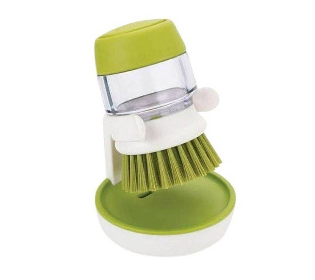 Jesopb Dishwasher Soap Dispensing Palm Brush With Storage Stand
