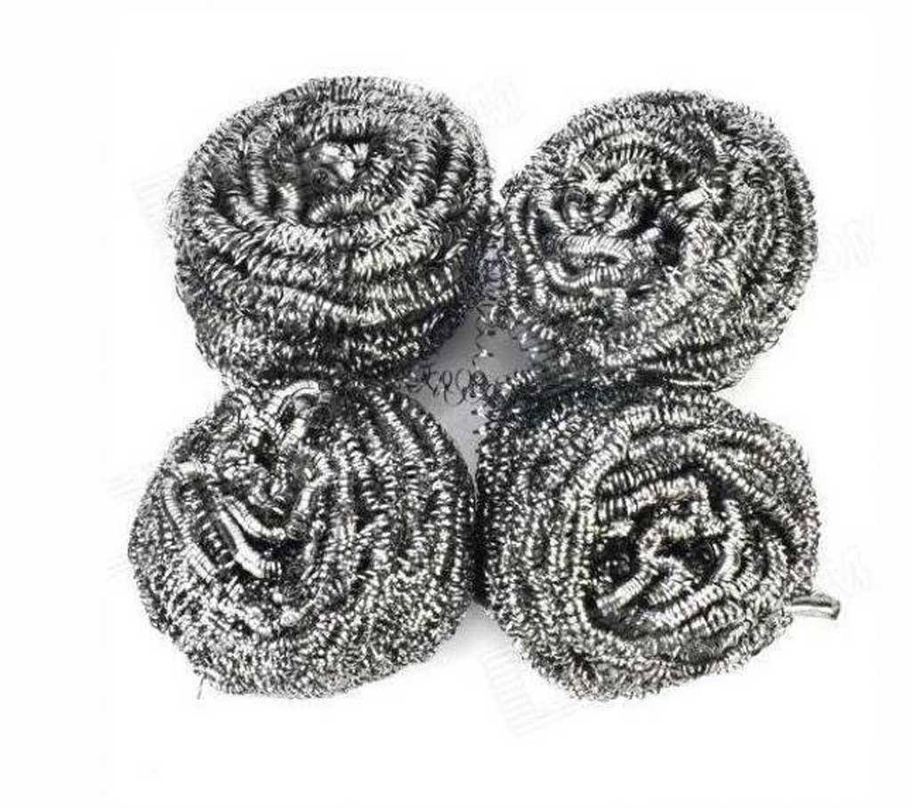 Pack of 4 Kitchen Dish Cleaning Ball Scrubbers - Silver