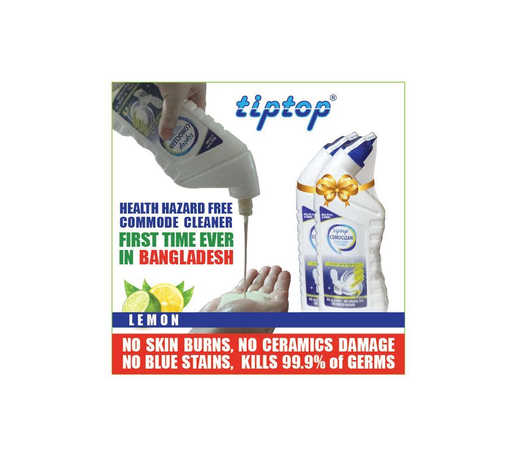 2 x TIPTOP Comoclean 500ml- Eco-friendly Commode & Bathroom Cleaner DOUBLE PACK OFFER