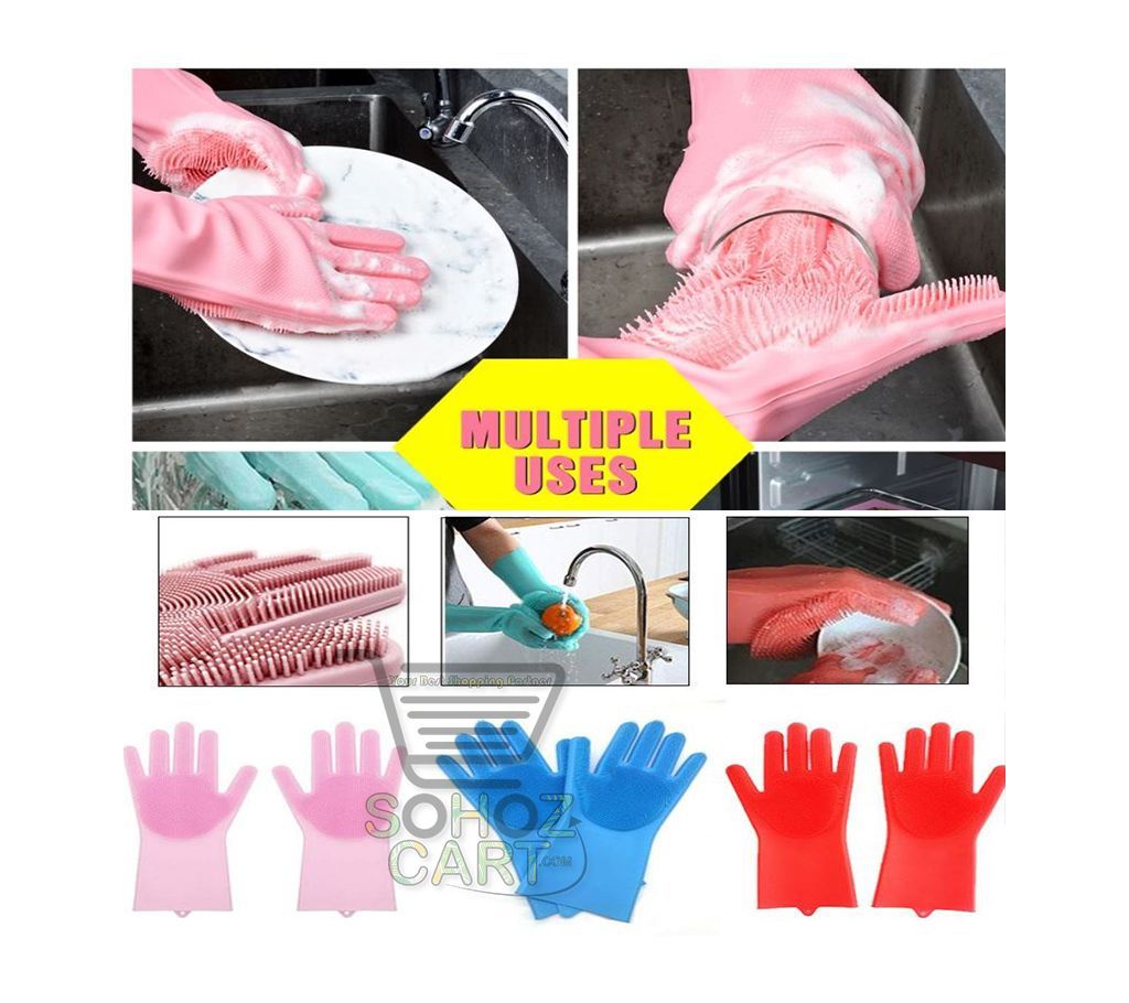High Quality Silicone Dish Washing Kitchen Hand Gloves