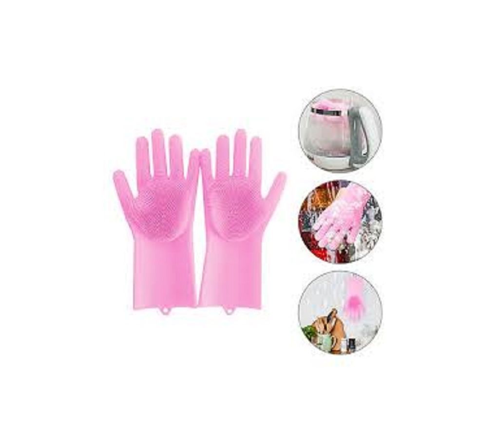 Magic Silicone Rubber Dish Washing Gloves
