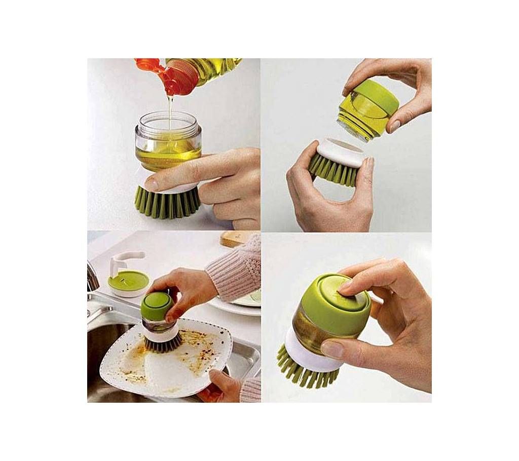 Dish Washing Soap Dispensing Brush and Storage