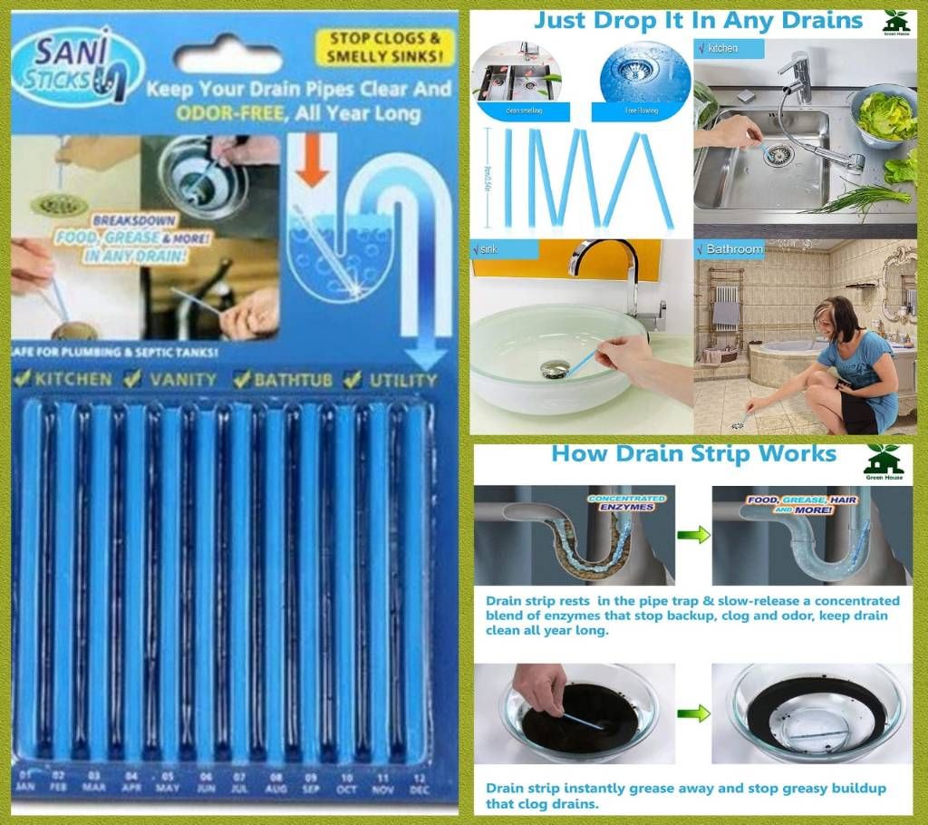 Sewer,Bathtub, Drain, Toilet Cleaning Stick Deodorant. Decontamination Cleaner  Magic Sticks