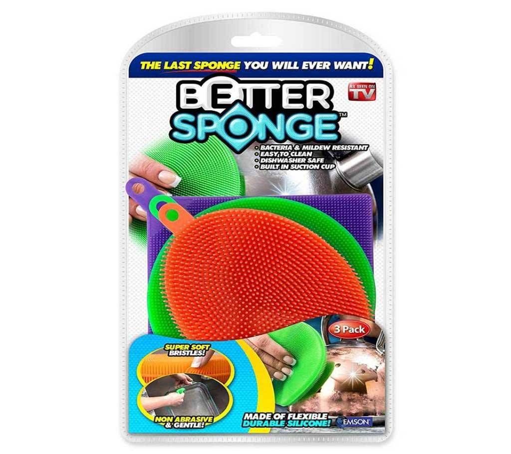 Better Sponge 3 Multi-colored Textured Silicone Sponges