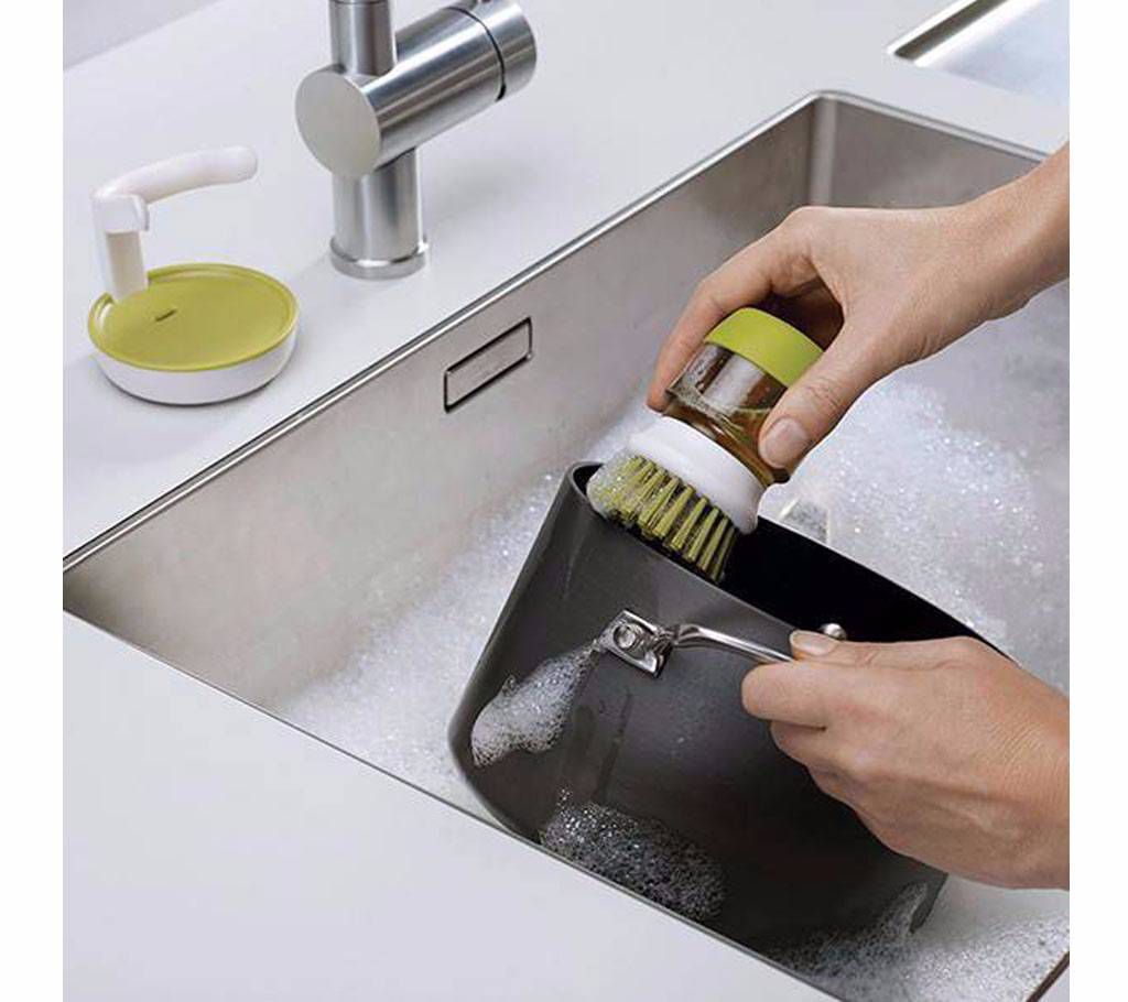 Soap Dispensing Palm brush with stand