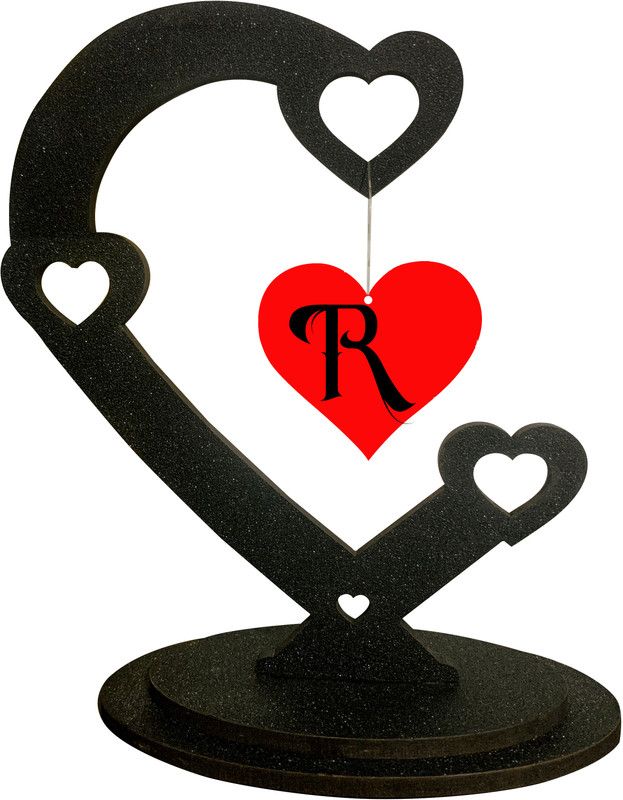 Radheshrakhi R Letter Showpiece Decorative Showpiece - 12 cm  (Wood, Multicolor)