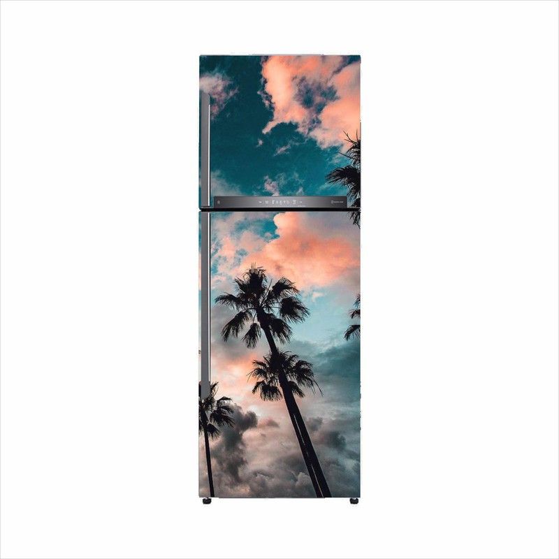 ADVAIT DESIGNS 60 cm dark tree and sky abstract effect fridge wallpaper poster self adhesive vinyl fridge wrap decorative wall sticker (PVC vinyl multicolor) Size 60x160 cm Self Adhesive Sticker  (Pack of 1)