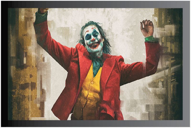 Joker Frame Poster For Room Synthetic Wood Gloss Lamination F119 Paper Print  (14 inch X 20 inch, Framed)