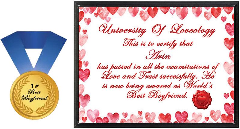 Midas Craft Best Boyfriend Medal and Certificate for Arin Quote 01 Medal  (7)