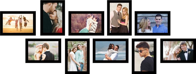 SWADESI STUFF MDF Personalized, Customized Gift Best Friends Reel Photo Collage gift for Friends, BFF with Frame, Birthday Gift,Anniversary Gift Wall  (Black, 10 Photo(s), 10 frame : 4x6 inch)