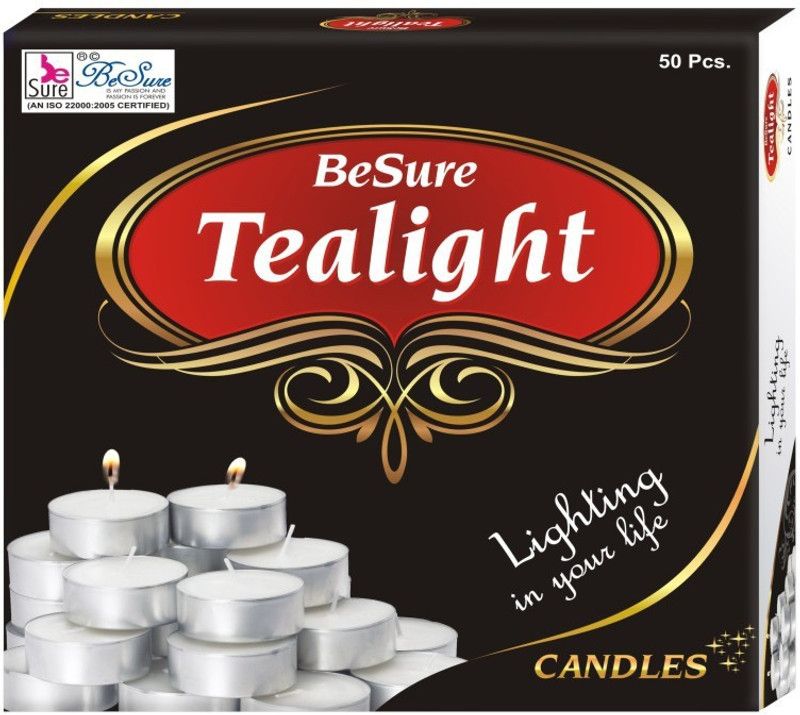 Besure Diwali Tealight Candle  (White, Pack of 50)