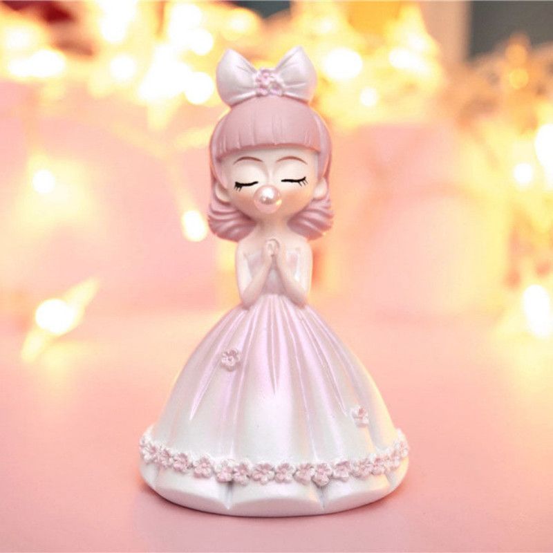 Nestasia Resin Pearl Princess Showpiece for Tabletop (Pink) Decorative Showpiece - 9 cm  (Polyresin, Pink)