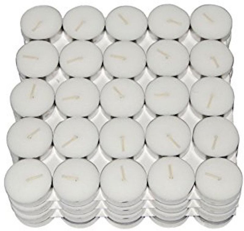 24x7 Premium Tea Light Candles White ~ Set Of 100 Pieces. Ideal For Romantic Dinners or Special Guests . Creates a Perfect Ambience. Size 1.5 in Dia (3.8 cm) Candle  (White, Pack of 100)