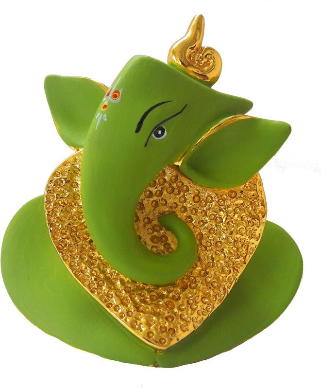 RP Collections Ganesh Idols | Gold Plated Ganesh Idols | Idols for Car Dashboard | Gold Plated Idols | Ganpati Idols for Car Dashboard | Gold Plated Ganpati Idol Decorative Showpiece - 7 cm  (Polyresin, Multicolor)