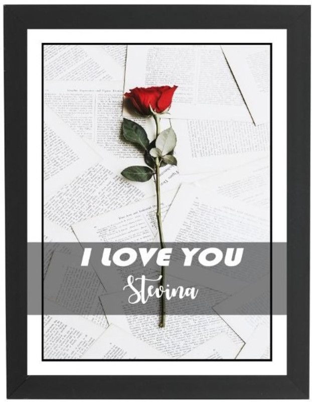 Beautum I Love You Stevina Name Love You Printed Unique Digital Reprint 9inch x 13inch Painting Model No:CMGHP021125 Digital Reprint 13 inch x 9 inch Painting  (With Frame)