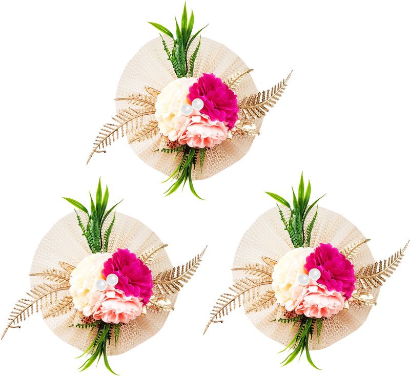 Airtick (Pack of 3) Multicolor Pearl Leaves Artificial Flower For DIY Craft Decoration Multicolor Rose Artificial Flower  (6.5 inch, Pack of 3, Single Flower)