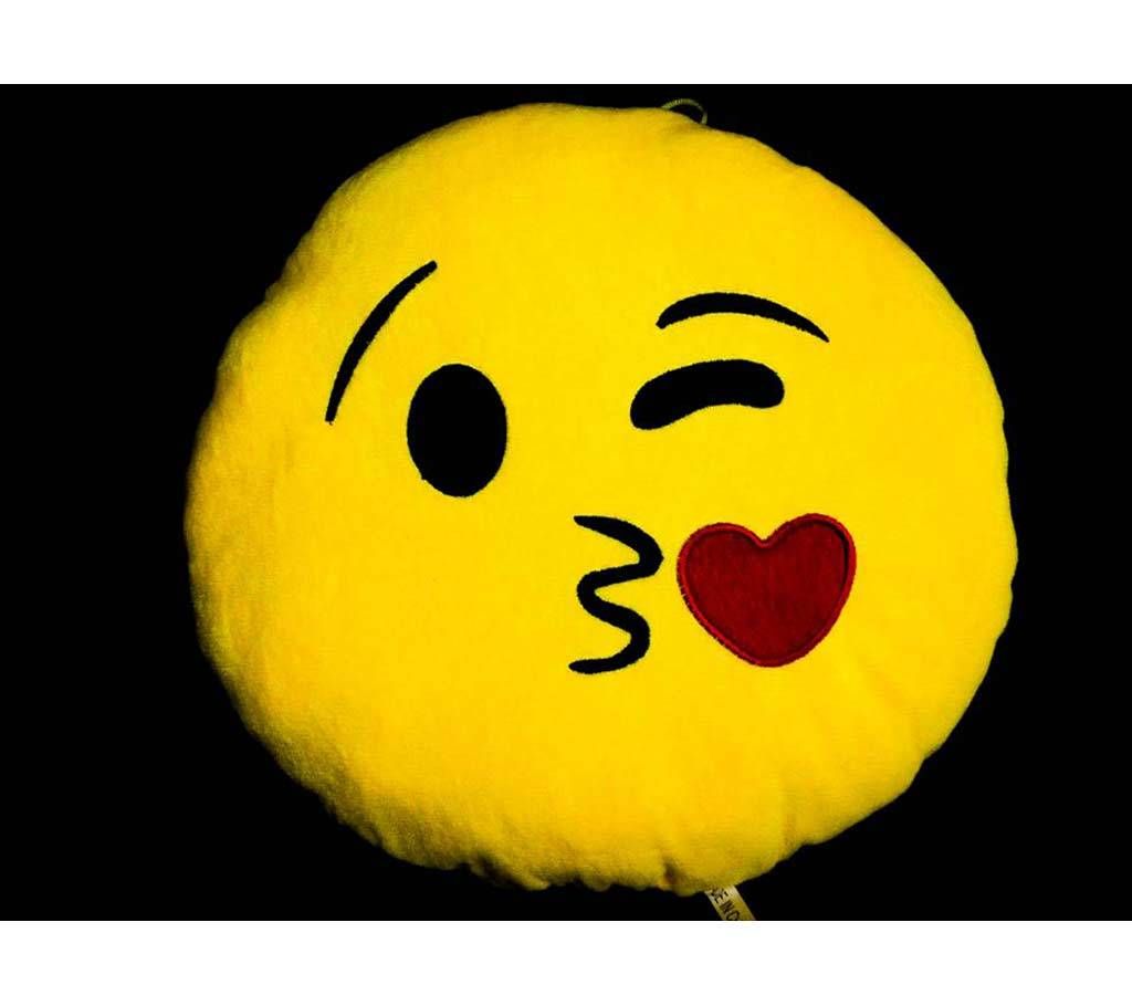 Emoji Smiley Emoticon Home Decor Yellow Round Cushion Stuffed Plush Soft Pillow Toy (1 Pcs)