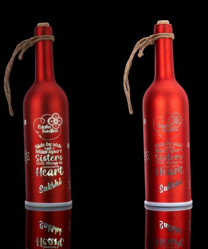 Heart Beat Memento Bottle With LED Light For Raksh Bandhan Decorative Bottle  (Pack of 2)