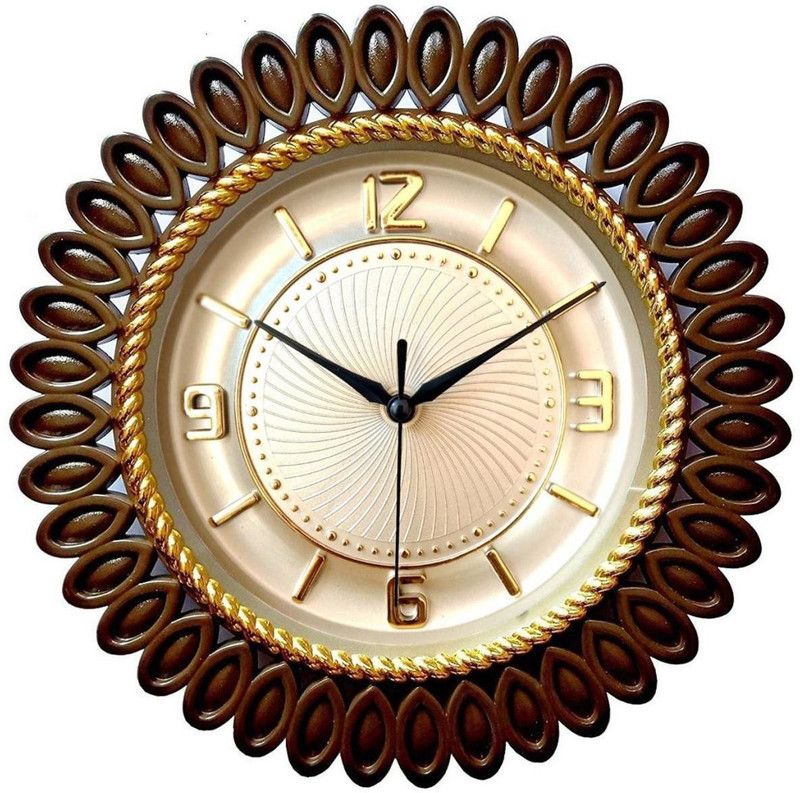 greatelms Analog 29 cm X 29 cm Wall Clock  (Brown, With Glass, Standard)