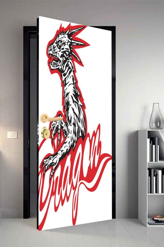 QTH 29.8 cm QTH Skull Dor-7108 Design Door Sticker Self Adhesive Sticker  (Pack of 1)