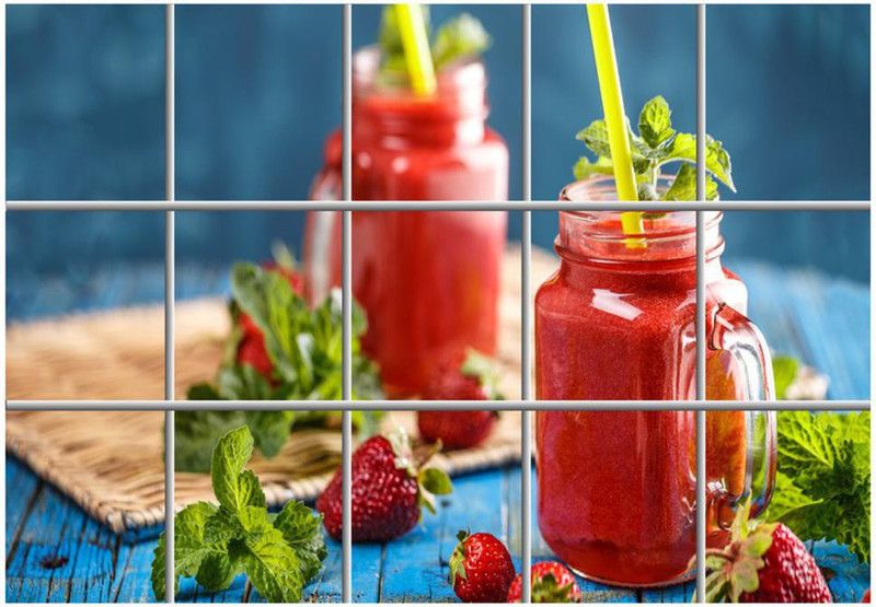 K2A Studio 80 cm Fresh Fruits Juice Waterproof Kitchen Sticker (50x80) Self Adhesive Sticker  (Pack of 1)