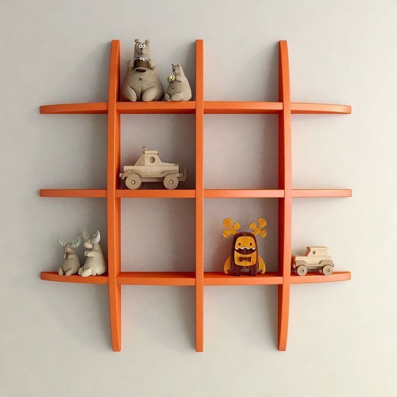 Cherry Wood MDF (Medium Density Fiber) Wall Shelf  (Number of Shelves - 6, Brown)