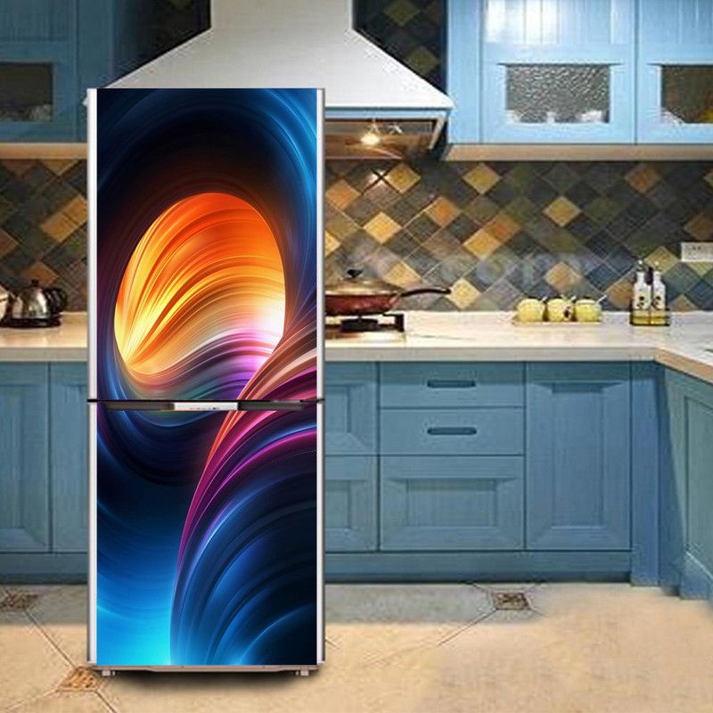 K2A Studio 60 cm Beautiful abstract colorful fridge sticker Self Adhesive Sticker  (Pack of 1)