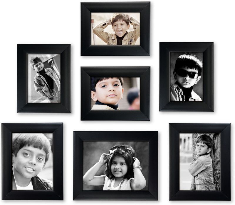 AJANTA ROYAL Polymer Personalized, Customized Gift Best Friends Reel Photo Collage gift for Friends, BFF with Frame, Birthday Gift,Anniversary Gift Wall  (Black, 7 Photo(s), 1-6"x8",2-5"x7" & 4-4"x6" Inch)