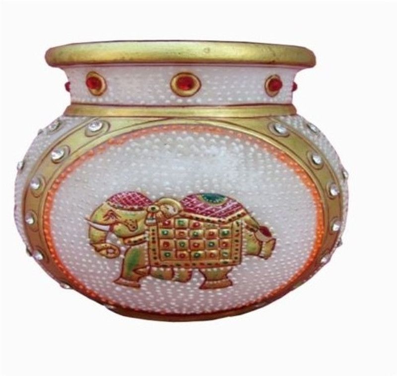 Chitrahandicraft Marble Lotta Stoneware Vase  (4 inch, Multicolor)
