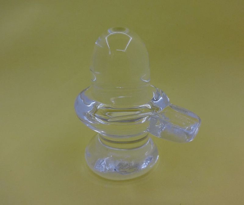 Sitare 540 ct. Pure Sphatik Crystal Shiva Shivling Decorative Showpiece - 6 cm  (Crystal, Clear)