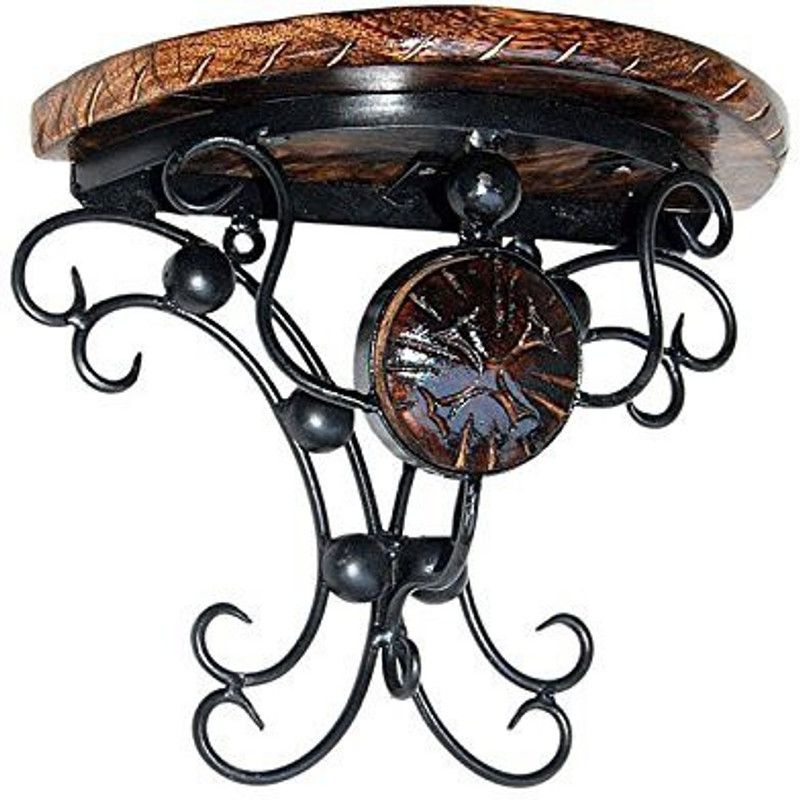 FABULO Fabulo Wooden, Iron Wall Shelf Wooden, Iron Wall Shelf  (Number of Shelves - 1, Brown, Black)