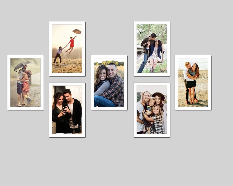 SWADESI STUFF MDF Personalized, Customized Gift Best Friends Reel Photo Collage gift for Friends, BFF with Frame, Birthday Gift,Anniversary Gift Wall  (White, 7 Photo(s), 7 frame : 5x9 inch)