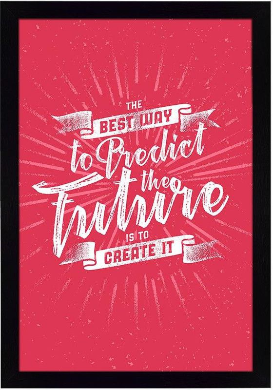 Ritwika's Abstract Wall Art Of Create The Future Quote With Frame for Home and Office Decor Digital Reprint 13.5 inch x 9.5 inch Painting  (With Frame)