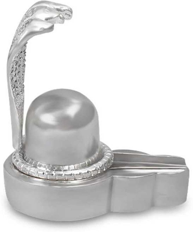 vrindavan shopi Pure Parad Shivling Idol with naag 40gms Decorative Showpiece - 8 cm  (Metal, Silver)