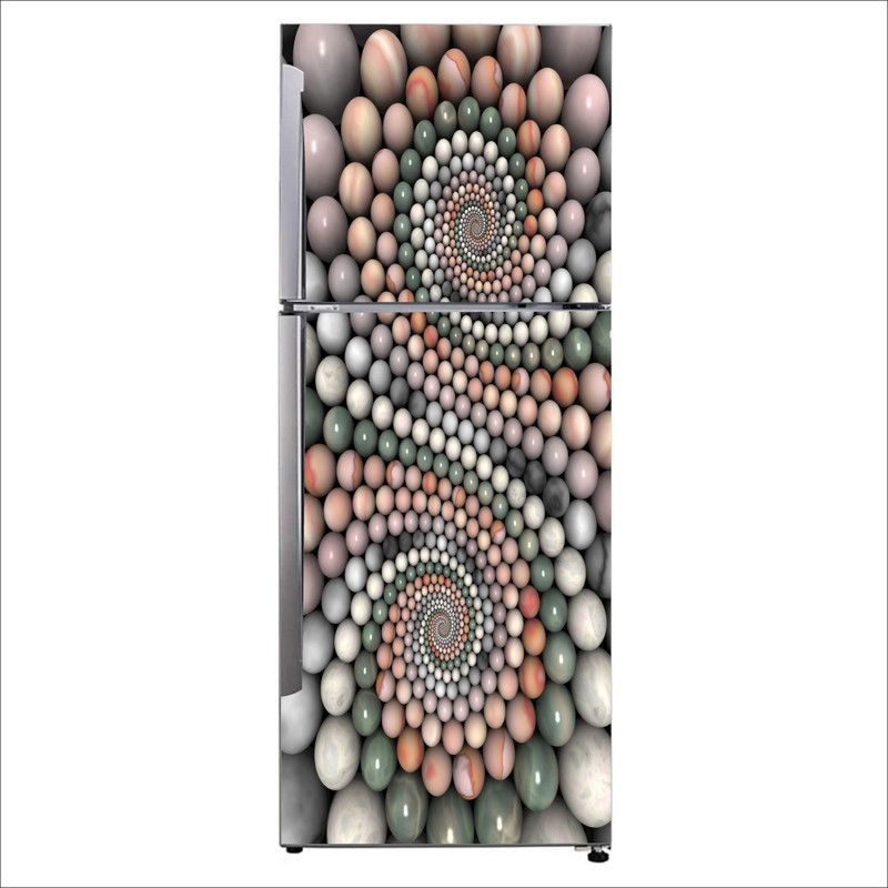 Psychedelic Collection 60 cm Decorative Beautiful stone balls colorful design fridge sticker Self Adhesive Sticker  (Pack of 1)