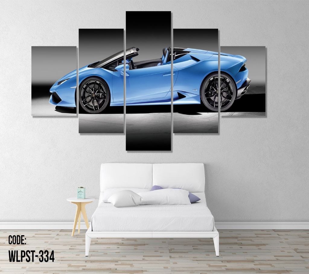 CNVS-334 Blue Car Wall Canvas Art Prints 96 inch x 48 inch