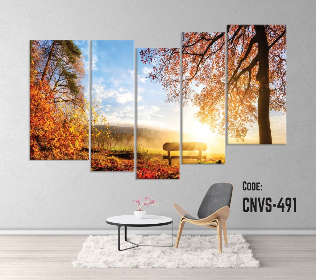 CNVS-491 Moring Bench Nature Wall Canvas Art Prints 96 inch x 48 inch