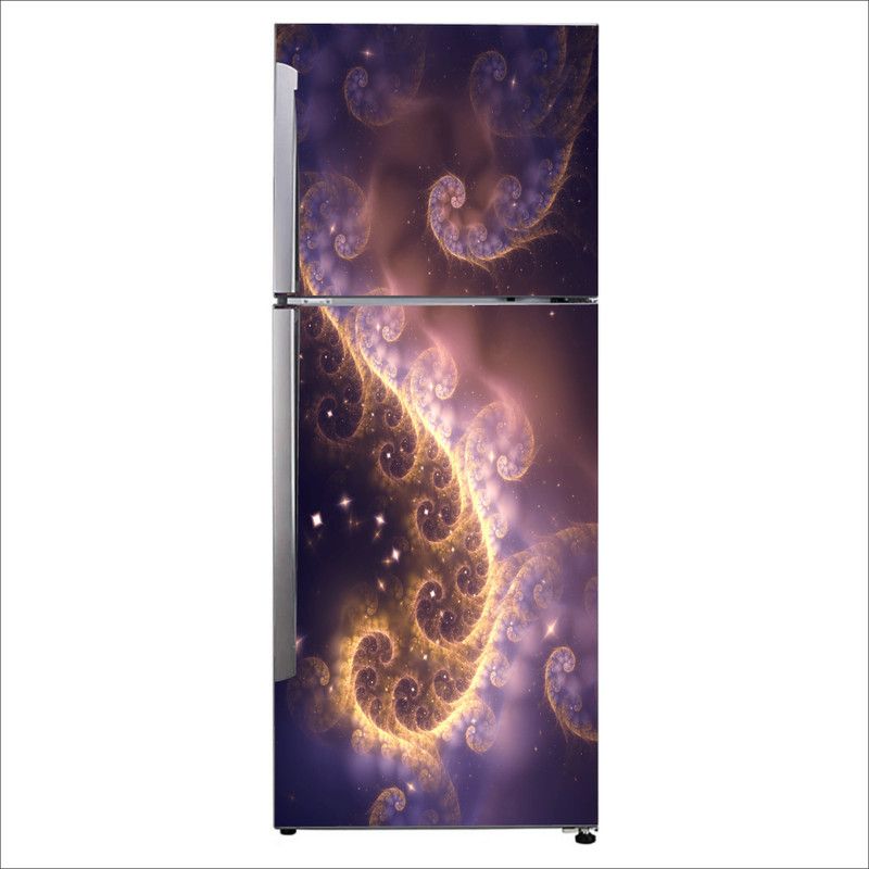Psychedelic Collection 60 cm Decorative Beautiful fractal design fridge sticker Self Adhesive Sticker  (Pack of 1)