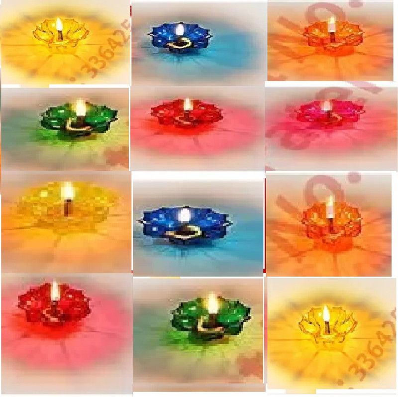sell net retail SNR 24PCS Sai Suman (Reflection Transparent Diya) Plastic (Pack of 24) Table Diya  (Height: 2 inch)