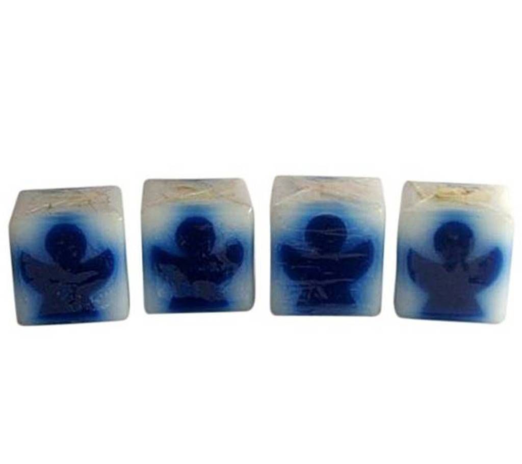 Artefact Mini Square Candle Set - White and Blue 