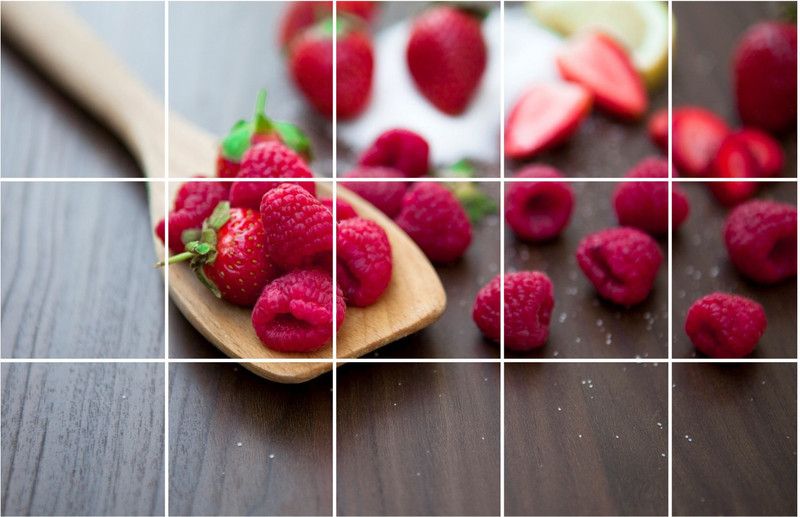 Wildartcreation 46 cm ''Berries Blurred Background Waterproof kitchen decorative/wall stickeraterproof Self Adhesive Sticker  (Pack of 1)