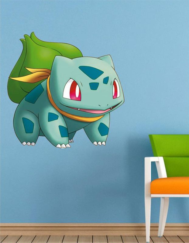 balkrishna wall stickers 45 cm pokemon para mujer 3d wall sticker Size-47x45 cm194 Self Adhesive Sticker  (Pack of 1)