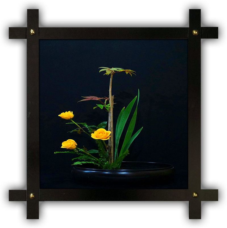 Poster N Frames Cross Wooden Frame Hand-Crafted with photo of Flower (floral) 25422-crossframe Digital Reprint 16.5 inch x 16.5 inch Painting  (With Frame)