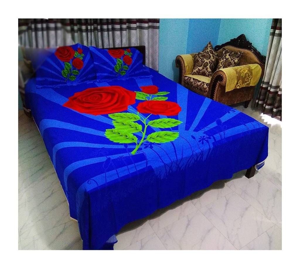 Double Size Panel Cotton Bed Sheet Set