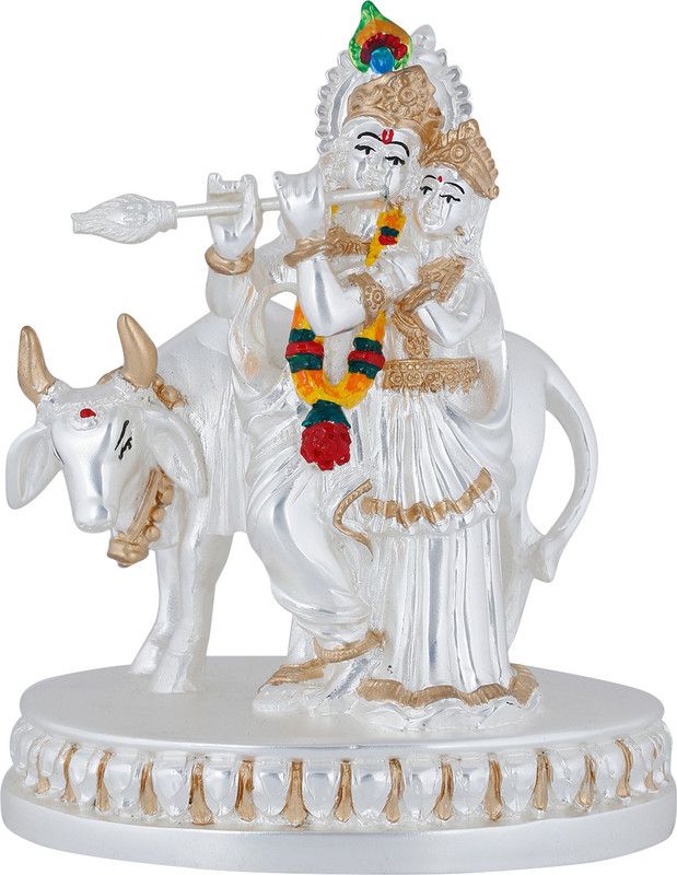 Jewel99 Radhe Krishna Decorative Showpiece - 10 cm  (Steel, Silver)