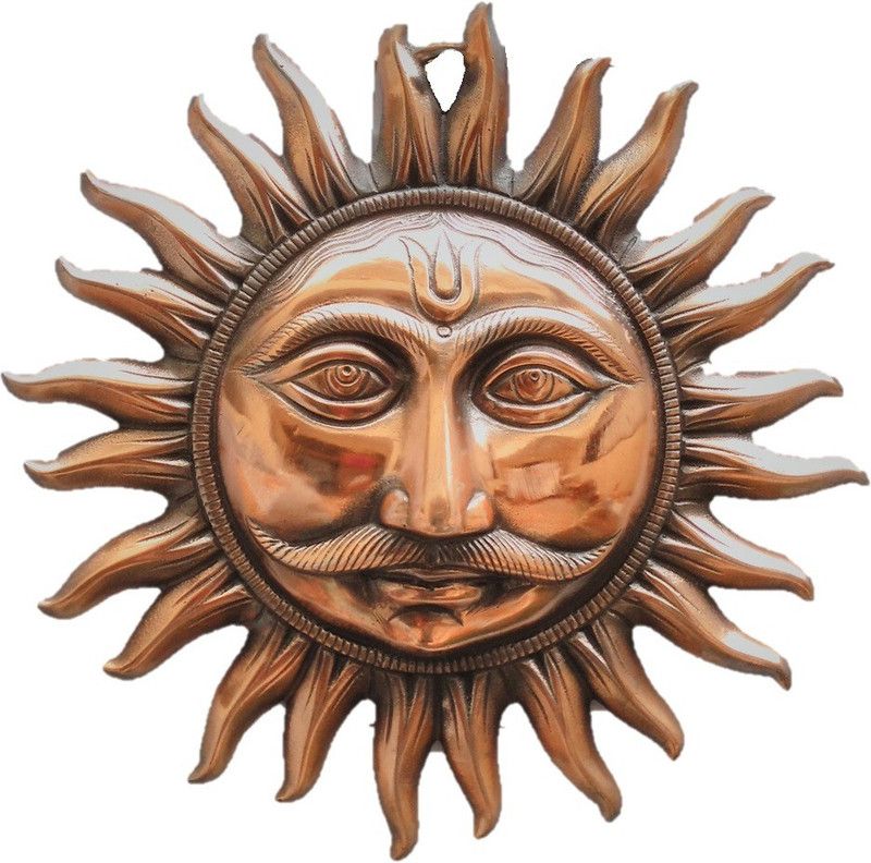 JaipurCrafts Matel Wall Hanging Of Sun Decorative Showpiece - 32.45 cm  (Aluminium, Brown)